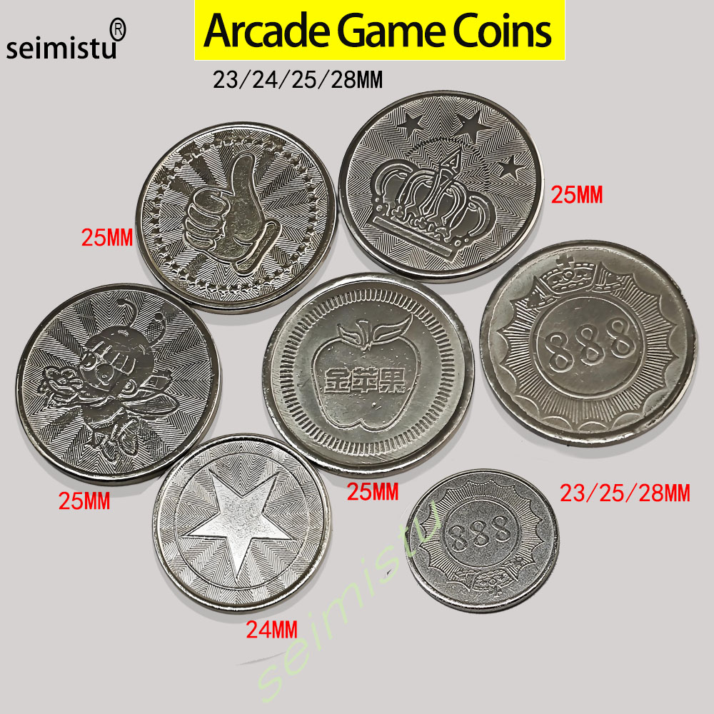 Arcade Toy Vending Machine - เหรียญสแตนเลส 100 ชิ้น ขนาด 23/24/25 มม.